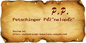 Petschinger Pénelopé névjegykártya